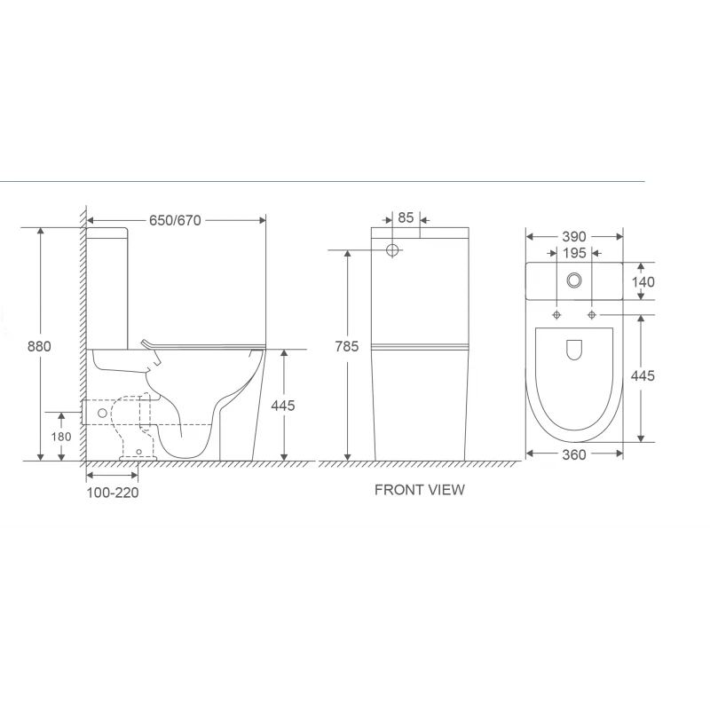 Унітаз-компакт MIXXUS PREMIUM BEVEL-0402-T1 670х390х880mm, система змиву TORNADO 1.0 (MP6596)