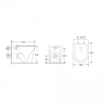 Унітаз підлоговий безбачковий MIXXUS PREMIUM BEVEL-0701-T1 580х365х430mm, система змиву TORNADO 1.0 (MP6597)