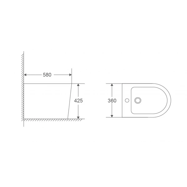 Биде напольное Mixxus Premium BEVEL-0601 580х360х425mm (MP6598)