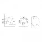 Унитаз подвесной Mixxus Premium TOPPER-0302-T3 490х360х380mm, система смыва TORNADO 3.0 (MP6599)