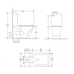 Унитаз-компакт MIXXUS PREMIUM STYLE-0401-T3 620х365х805mm, система смыва TORNADO 3.0 (MP6601)