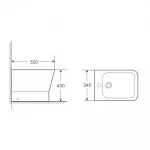 Биде напольное Mixxus Premium STYLE-0601 520х345х395mm (MP6603)