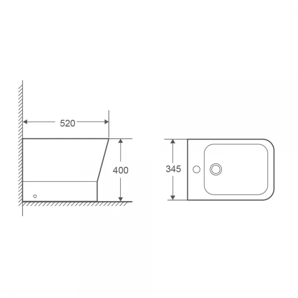 Биде напольное Mixxus Premium STYLE-0601 520х345х395mm (MP6603)