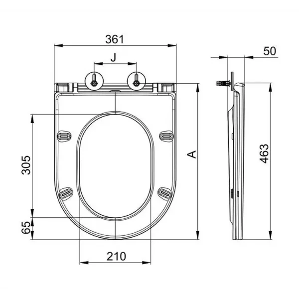 Сидение-крышка для унитаза Mixxus Premium SEAT COVER ELLIPSE-BEVEL-WAVE-2001 с микролифтом 463х361х50mm (MP6609)