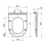 Сидіння-кришка для унітазу Mixxus Premium SEAT COVER ELLIPSE-BEVEL-WAVE-2001 з мікроліфтом 463х361х50mm (MP6609)