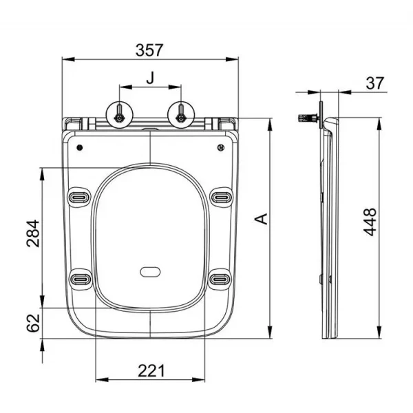 Сидіння-кришка для унітазу Mixxus Premium SEAT COVER QUADRO-DIVERSE-2001 з мікроліфтом 448х357х37mm (MP6612)