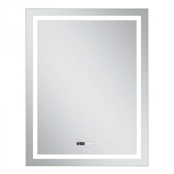 Зеркало Mixxus Premium FLASH MR21-60x80 с Led Touch, Anti-fog, димером, регулятором яркости, часами (MP6617)