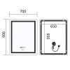 Дзеркало Mixxus Premium FLASH MR21-70x90 (LED Touch, Anti-fog, димер, годинник) (MP6618)