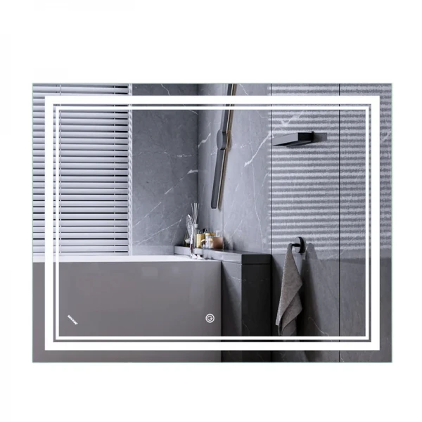 Зеркало Mixxus Premium QUADRO MR20-90x70-Reverse с Led Touch, Anti-fog, димером, регулятором яркости (MP6621)