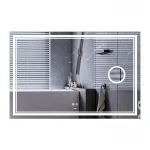 Зеркало Mixxus Premium QUADRO MR20-100x70 с Led Touch, Anti-fog, димером, регулятором яркости, линзой (MP6622)