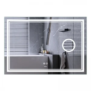 Зеркало Mixxus Premium QUADRO MR20-120x80 с Led Touch, Anti-fog, димером, регулятором яркости, линзой (MP6624)
