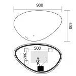 Зеркало Mixxus Premium DIVERSE MA01-90x60-Reverse с Led Touch, Anti-fog, димером (3-6,5kK) (MP6633)