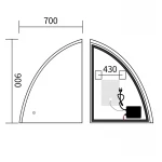 Зеркало Mixxus Premium TOPPER MS02-75x100 с Led Touch, Anti-fog, димером (3-6,5kK) (MP6634)