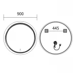 Дзеркало Mixxus Premium WAVE MC04-90 (LED Touch, Anti-fog, димер (3-6,5kK)) (MP6637)