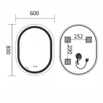 Зеркало Mixxus Premium ELLIPSE MV05-80x60-Reverse с Led Touch, Anti-fog, димером (3-6,5kK) (MP6642)