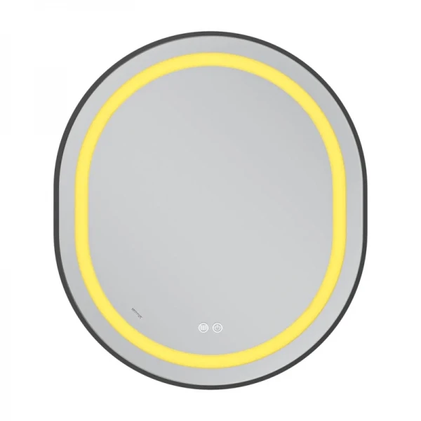 Зеркало Mixxus Premium ELLIPSE MV05-80x70-Reverse BLACK с Led Touch, Anti-fog, димером (3-6,5kK) (MP6646)