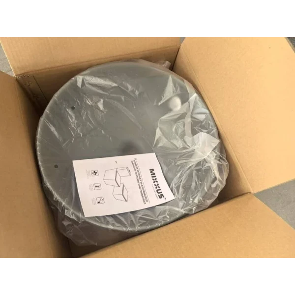 Раковина накладная Mixxus Premium TOPPER-0201 GRAY 410x410x165mm с переливом (MP6649)