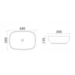 Раковина накладна Mixxus Premium DIVERSE-0115 GRAY 490x395x135mm (MP6650)