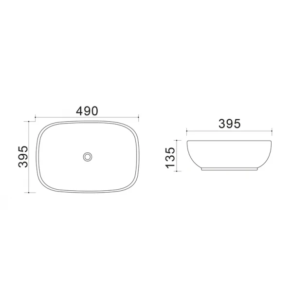 Раковина накладна Mixxus Premium DIVERSE-0115 GRAY 490x395x135mm (MP6650)