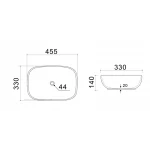 Раковина накладная Mixxus Premium DIVERSE-0116 GRAY 455x330x135mm (MP6651)