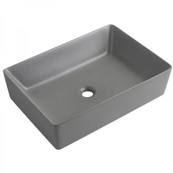 Раковина накладная Mixxus Premium QUADRO-0108 GRAY 550x390x145mm (MP6652)