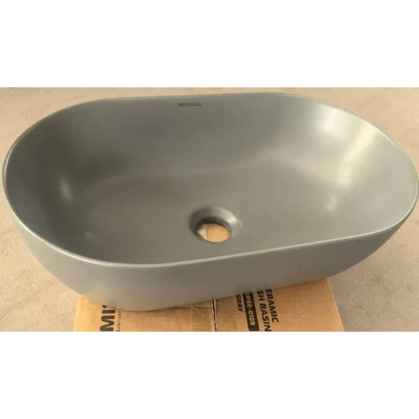 Раковина накладная Mixxus Premium ELLIPSE-0109 GRAY 500x300x140mm (MP6653)
