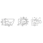 Унитаз подвесной Mixxus Premium ELLIPSE-0309-T1 GRAY 530x360x350mm система смыва TORNADO 1.0 (MP6655)