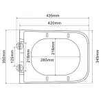 Унитаз подвесной Mixxus Premium QUADRO-0305-R GRAY 510x350x345mm система смыва RIMLESS (MP6656)