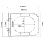 Унітаз підвісний Mixxus Premium QUADRO-0305-R GRAY 510x350x345mm система змиву RIMLESS (MP6656)