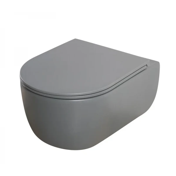 Унитаз подвесной Mixxus Premium TOPPER-0303-R GRAY 495x370x350mm система смыва RIMLESS (MP6657)