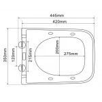Унитаз-биде подвесной Mixxus Premium QUADRO-1301-R 510x350x345mm система смыва RIMLESS (MP6658)