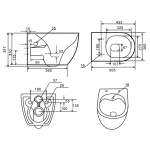 Унитаз-биде подвесной Mixxus Premium ELLIPSE-1301-R 500x365x350mm система смыва RIMLESS (MP6659)
