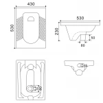 Чаша Генуя Mixxus Premium WAVE-2201 560x430x230mm з відведенням (MP6660)