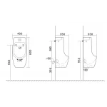 Писсуар подвесной Mixxus Premium BEVEL-1001 390x395x795mm с ИК-датчиком автоматического смыва (MP6661)