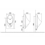 Писсуар подвесной Mixxus Premium BEVEL-1005 380x420x750mm с краном для писсуара (MP6664)