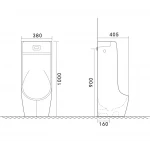 Напольный писсуар Mixxus Premium BEVEL-0901 380x405x1000mm с ИК-датчиком автоматического смыва (MP6665)