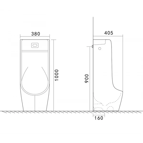 Напольный писсуар Mixxus Premium BEVEL-0901 380x405x1000mm с ИК-датчиком автоматического смыва (MP6665)