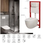 MIXXUS PREMIUM ELLIPSE-SET-2101 Комплект: Унітаз система змиву TORNADO 3.0+ Інсталяція з панеллю змиву WHITE (MP6667)