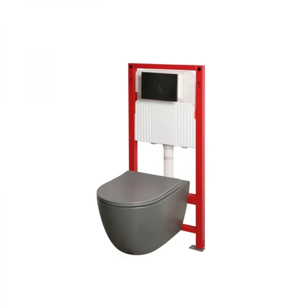 MIXXUS PREMIUM ELLIPSE-SET-2101 GRAY Комплект: Унітаз система змиву TORNADO 3.0+ Інсталяція з панеллю змиву GUN GRAY (MP6668)