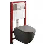 MIXXUS PREMIUM ELLIPSE-SET-2101 GRAY Комплект: Унітаз система змиву TORNADO 3.0+ Інсталяція з панеллю змиву GUN GRAY (MP6668)