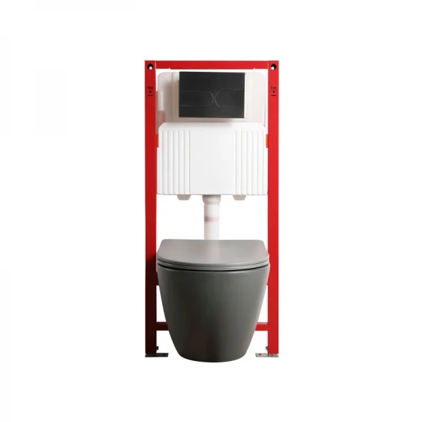 MIXXUS PREMIUM ELLIPSE-SET-2101 GRAY Комплект: Унітаз система змиву TORNADO 3.0+ Інсталяція з панеллю змиву GUN GRAY (MP6668)