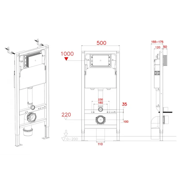 MIXXUS PREMIUM ELLIPSE-SET-2101 GRAY Комплект: Унітаз система змиву TORNADO 3.0+ Інсталяція з панеллю змиву GUN GRAY (MP6668)
