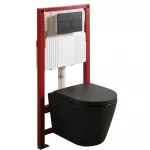 MIXXUS PREMIUM BEVEL-SET-2101 BLACK Комплект: Унітаз система змиву TORNADO 1.0+ Інсталяція з панеллю змиву BLACK MAT (MP6669)