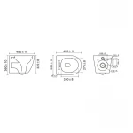 Унітаз підвісний Mixxus Premium BEVEL-0304-T1 BLACK 480x360x360mm сист. змиву TORNADO 1.0 (MP6677)