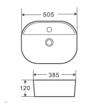 Раковина накладна Mixxus Premium ELLIPSE-0203 510х375х120mm з отвором під змішувач (MP6678)