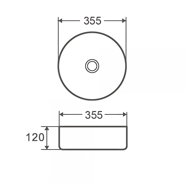 Раковина накладна Mixxus Premium TOPPER-0102 365х365х125mm (MP6680)