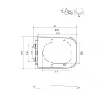 Сидение-крышка для унитаза Mixxus Premium SEAT COVER QUADRO-2005 430х345х30mm дюропласт (MP6688)