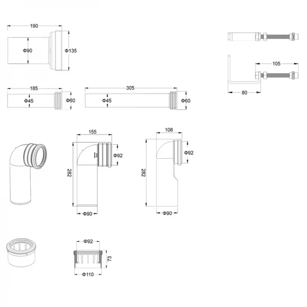 Комплект: Mixxus Premium Ellipse-SET-2102 (в 2 ящ) Унітаз система змиву Tornado 3.0+ Інсталяція Koer KT-0404 + панель KT-0604-01 Chrome (MP6690)