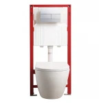 Комплект: Mixxus Premium Ellipse-SET-2102 (в 2 ящ) Унітаз система змиву Tornado 3.0+ Інсталяція Koer KT-0404 + панель KT-0604-01 Chrome (MP6690)