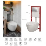 Комплект: Mixxus Premium Ellipse-SET-2102 (в 2 ящ) Унітаз система змиву Tornado 3.0+ Інсталяція Koer KT-0404 + панель KT-0604-01 Chrome (MP6690)